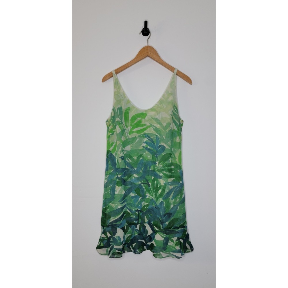Cabi Castaway Tropical Palm Leaf Mini Tank Dress Women's Size Small
